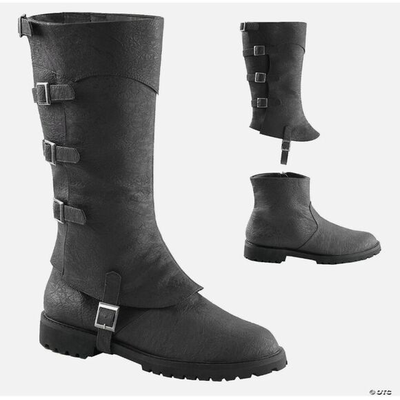 Funtasma Boots Mens 8 9 Black Pirate Captain Medieval Knight Aristocrat Nobleman - Picture 1 of 12